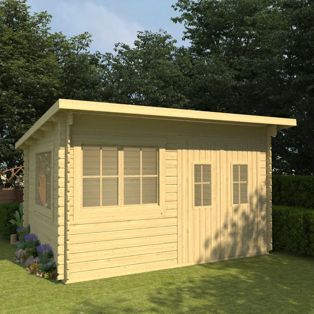 Log Cabin 34 mm 416x345x236,2 cm Solid Pinewood